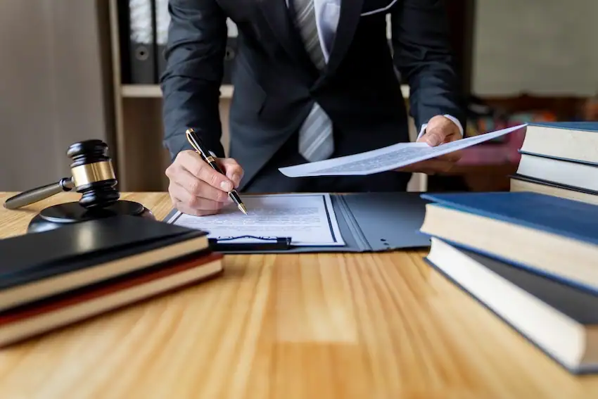 Personal injury lawyer reviewing evidence for a Kennesaw case.